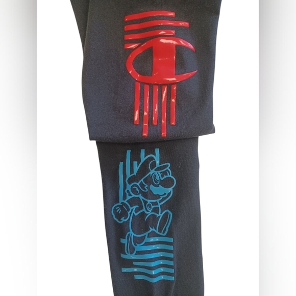 Champion X Super Mario EUC Rare Black Tights Size XS - Picture 5 of 8